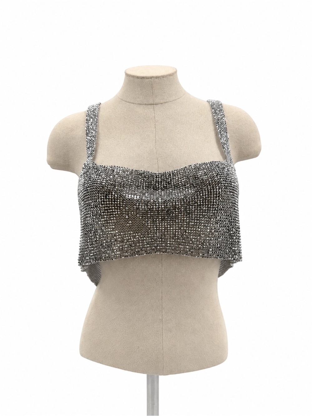 Madden NYC Rhinestone Mesh Topper Overlay Top OSFM Accessory Glam